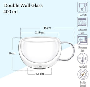 Wilmax Doppelwandiges Thermoglas 400 ml 2er Set WL-888770/A2
