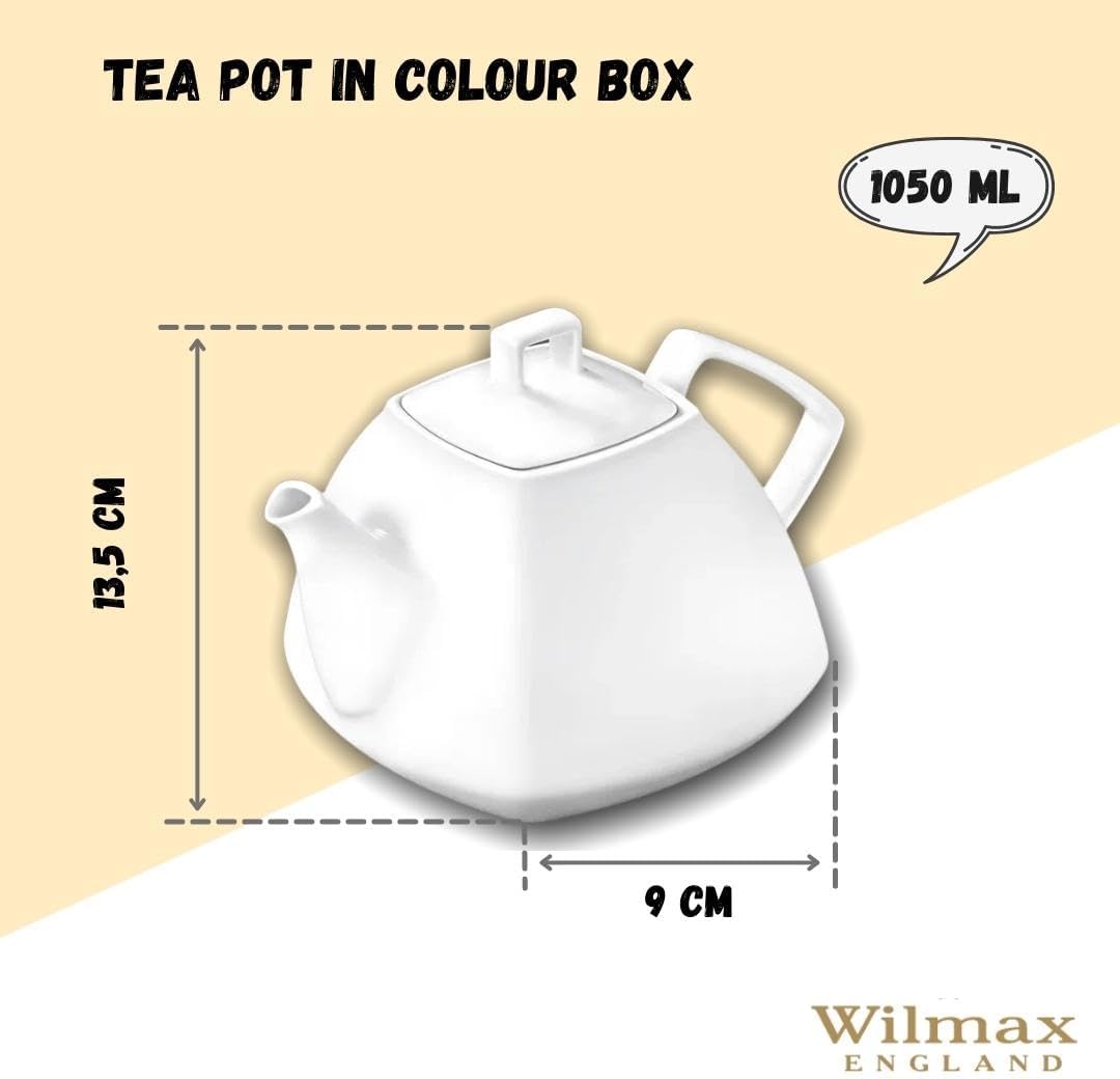 Wilmax Teekanne 1050 ml mit Filter Weiß Porzellan WL-994041/A