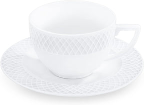 Wilmax Tasse mit Untertasse 170 ml Weiß Porzellan 6er Set WL-880101402/AB6