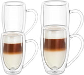 Wilmax Doppelwandige Glasbecher 500 ml und 400 ml 4er Set WL-888742/A2+WL-888741/A2