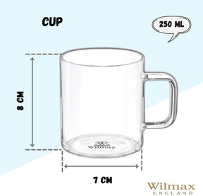Wilmax Glasbecher 320 ml Borosilikatglas Transparent WL-888606/A