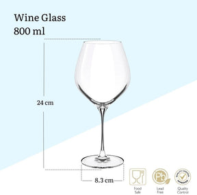 Wilmax Chardonnay Weinglas 800 ml Kristallglas Transparent 2er Set WL-888054/2C