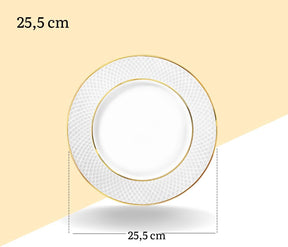 Wilmax Speiseteller 25.5 cm Weiß Goldrand Porzellan 2er Set WL-880102104/A2