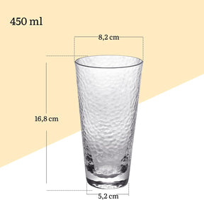 Wilmax Hammered Glas 450 ml 6er Set WL-888630/A6