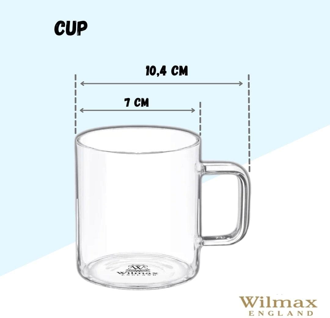 Wilmax Glasbecher 320 ml Borosilikatglas Transparent WL-888606/A