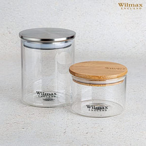 Wilmax Vorratsglas 2000 ml mit Bambusdeckel Transparent WL-888510/A