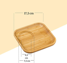 Wilmax Servierset 1x Bambus Teller 17.5 cm 1x Teeglas 400 ml 2er Set WL-771112/A-WL-888748/A