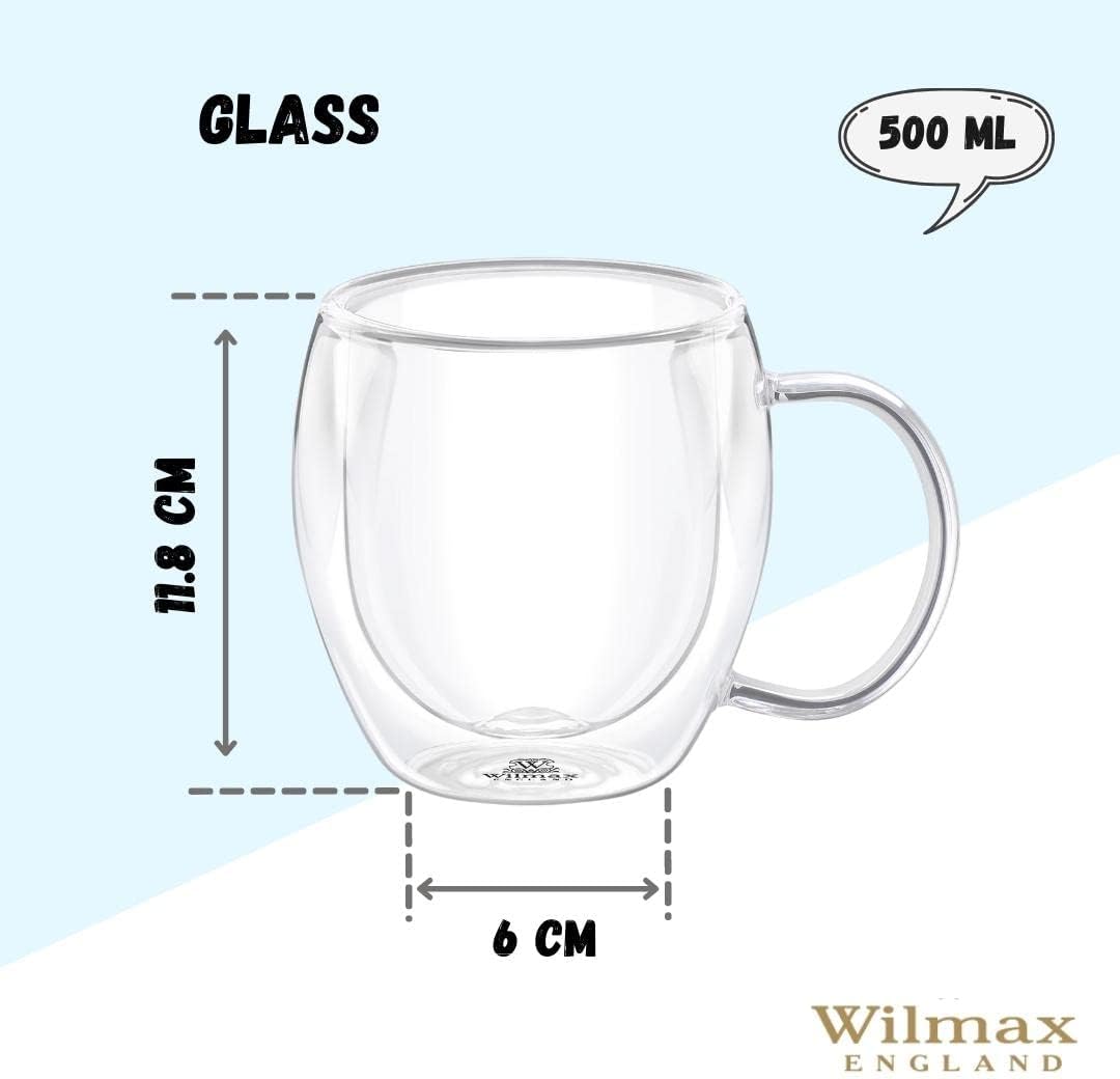 Wilmax Doppelwandiger Glasbecher 500 ml 2er Set WL-888749/A2