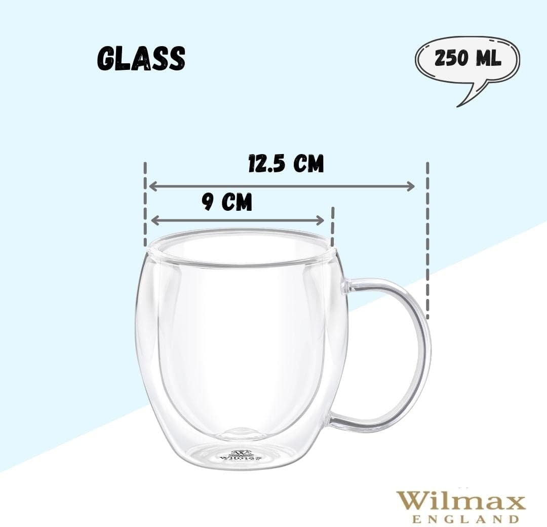 Wilmax Doppelwandiger Glasbecher 250 ml 4er Set WL-888746/A4