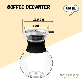 Wilmax Kaffee Dekanter 950 ml Borosilikatglas Transparent WL-888854/A