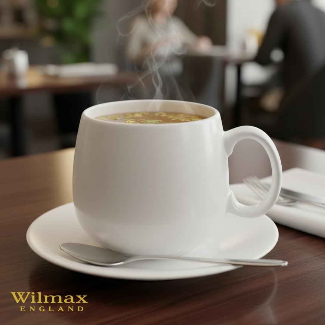 Wilmax Tasse 400 ml Weiß Porzellan 2er Set WL-993084/A2