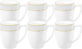 Wilmax Tasse 450 ml Weiß Goldrand Porzellan 6er Set WL-880102432/A6