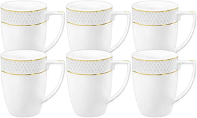 Wilmax Tasse 450 ml Weiß Goldrand Porzellan 6er Set WL-880102432/A6