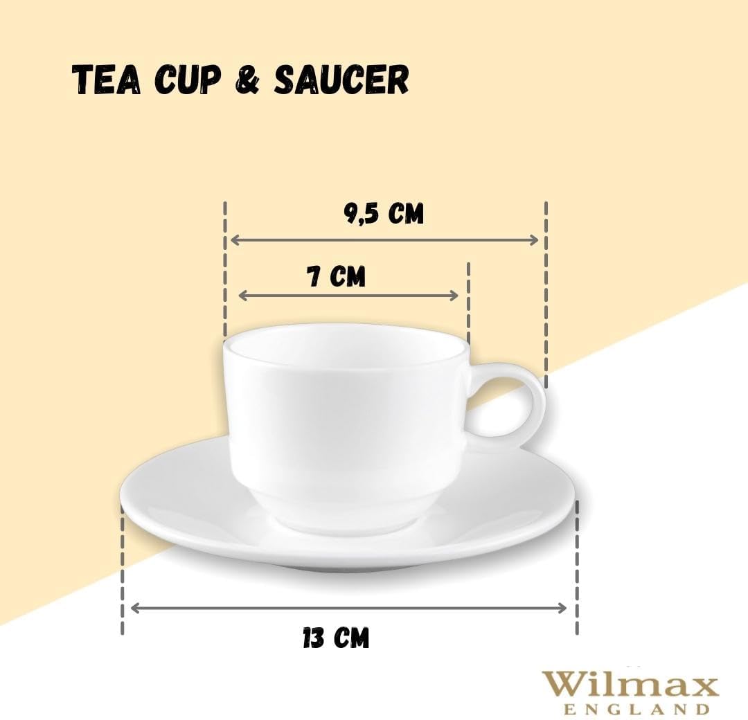 Wilmax Kaffeetassen mit Untertassen 6er Set 140 ml WL-993039/6C