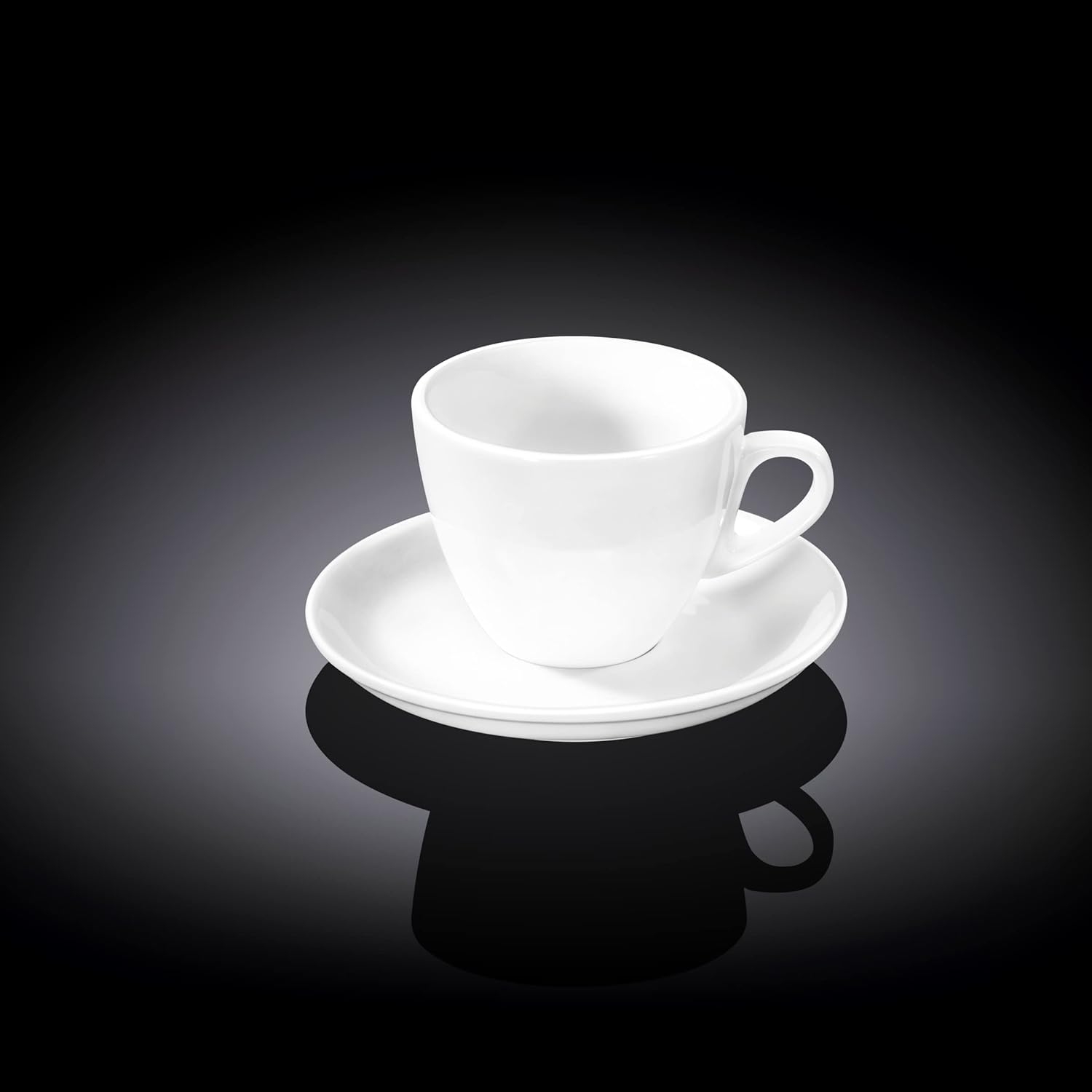 Wilmax Espressotassen 75 ml Weiß Porzellan mit Untertassen 6er Set WL-993173/AB6