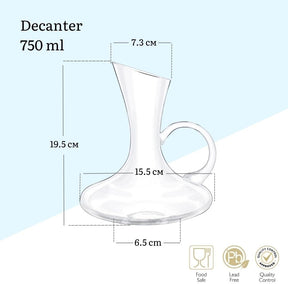 Wilmax Weinkaraffe 750 ml Kristallglas Transparent WL-888333/1C