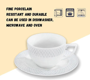 Wilmax Tasse mit Untertasse 170 ml Weiß Porzellan