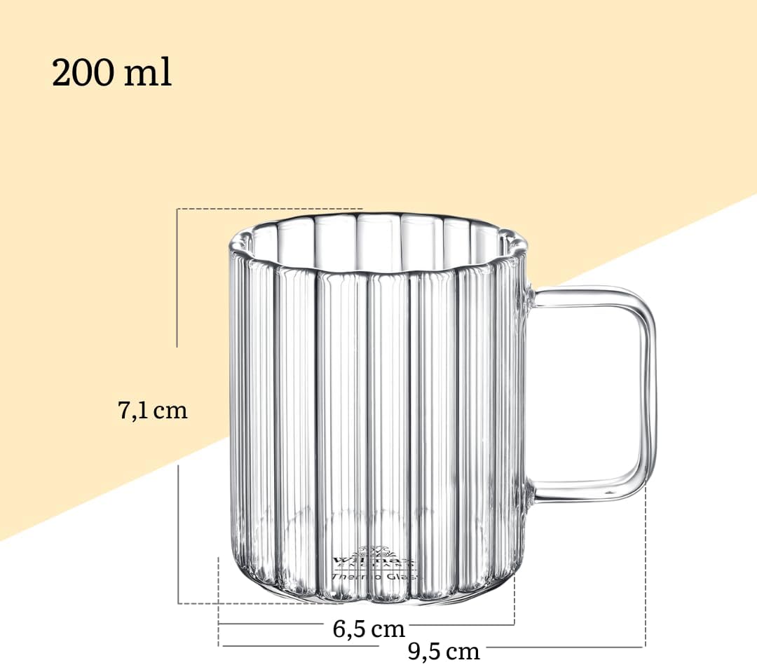 Wilmax Glasbecher 200 ml Borosilikatglas Transparent WL-888614/A