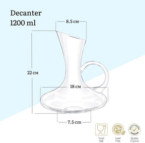 Wilmax Dekanter 1200 ml Kristallglas Transparent WL-888334/1C