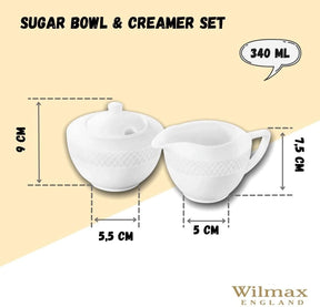 Wilmax Zucker & Sahne Set 2-teilig Weiß Porzellan WL-880112/2C