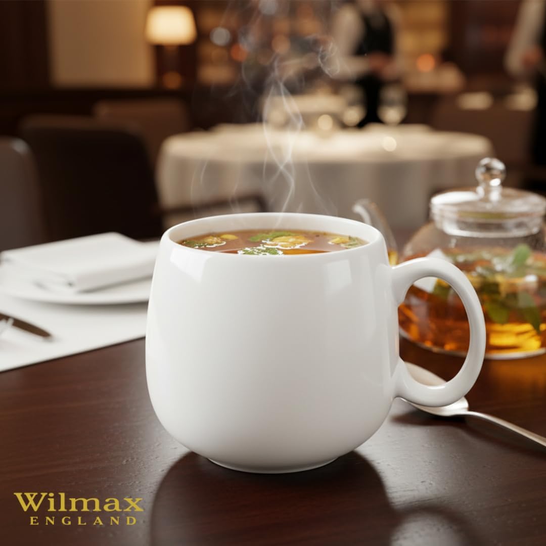 Wilmax Tasse 400 ml Weiß Porzellan 2er Set WL-993084/A2
