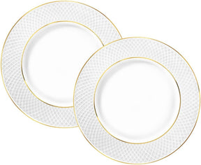 Wilmax Speiseteller 25.5 cm Weiß Goldrand Porzellan 2er Set WL-880102104/A2