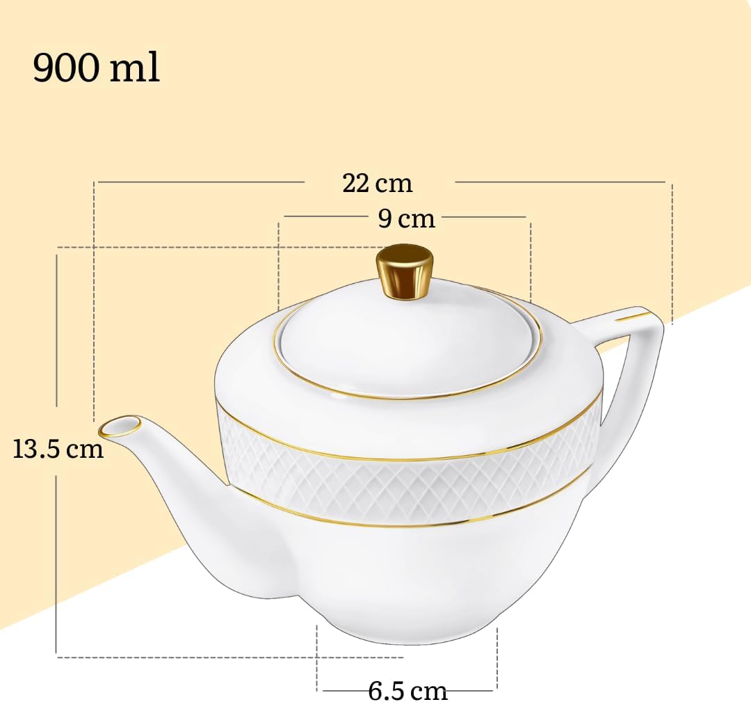 Wilmax Teekanne 900 ml Weiß Porzellan