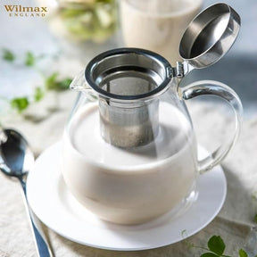 Wilmax Teekanne 600 ml Thermoglas Edelstahlfilter