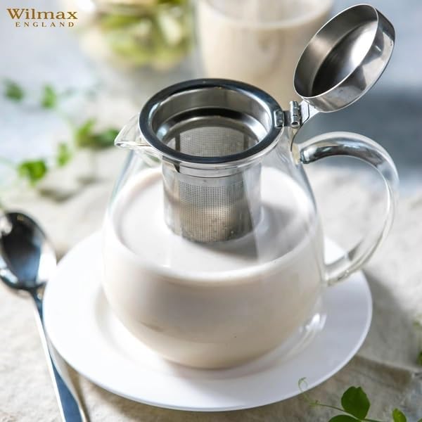 Wilmax Teekanne 600 ml Thermoglas Edelstahlfilter