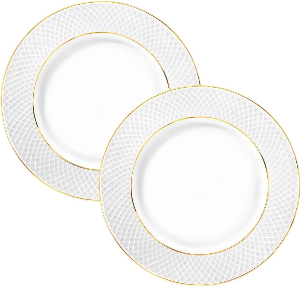 Wilmax Speiseteller 28 cm Weiß Goldrand Porzellan 2er Set WL-880102106/A2
