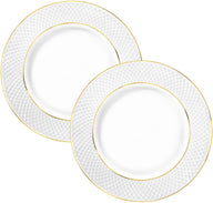 Wilmax Speiseteller 28 cm Weiß Goldrand Porzellan 2er Set WL-880102106/A2