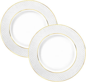 Wilmax Speiseteller 28 cm Weiß Goldrand Porzellan 2er Set WL-880102106/A2