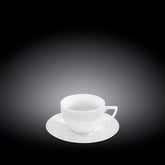 Wilmax Tasse mit Untertasse 90 ml Weiß Porzellan WL-880101400/AB