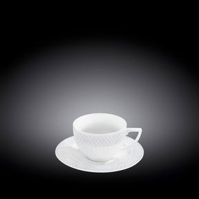 Wilmax Tasse mit Untertasse 90 ml Weiß Porzellan WL-880101400/AB