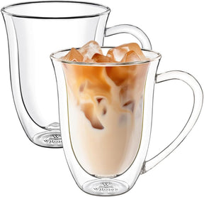 Wilmax Doppelwandige Tasse 400 ml Borosilikatglas 2er Set WL-888727/A2