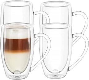 Wilmax Doppelwandige Gläser 400 ml Borosilikatglas 4er Set WL-888741/A4