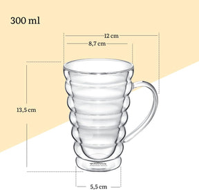 Wilmax Doppelwandiger Thermoglas Becher 300 ml Transparent WL-888424/A