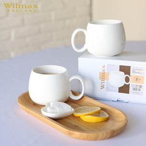 Wilmax Tasse 400 ml Weiß Porzellan 2er Set WL-993084/A2