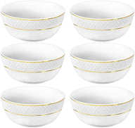 Wilmax Schale 12 cm Weiß Goldrand Porzellan 6er Set