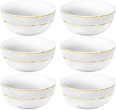 Wilmax Schale 12 cm Weiß Goldrand Porzellan 6er Set WL-880102366/A6