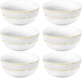 Wilmax Schale 12 cm Weiß Goldrand Porzellan 6er Set WL-880102366/A6
