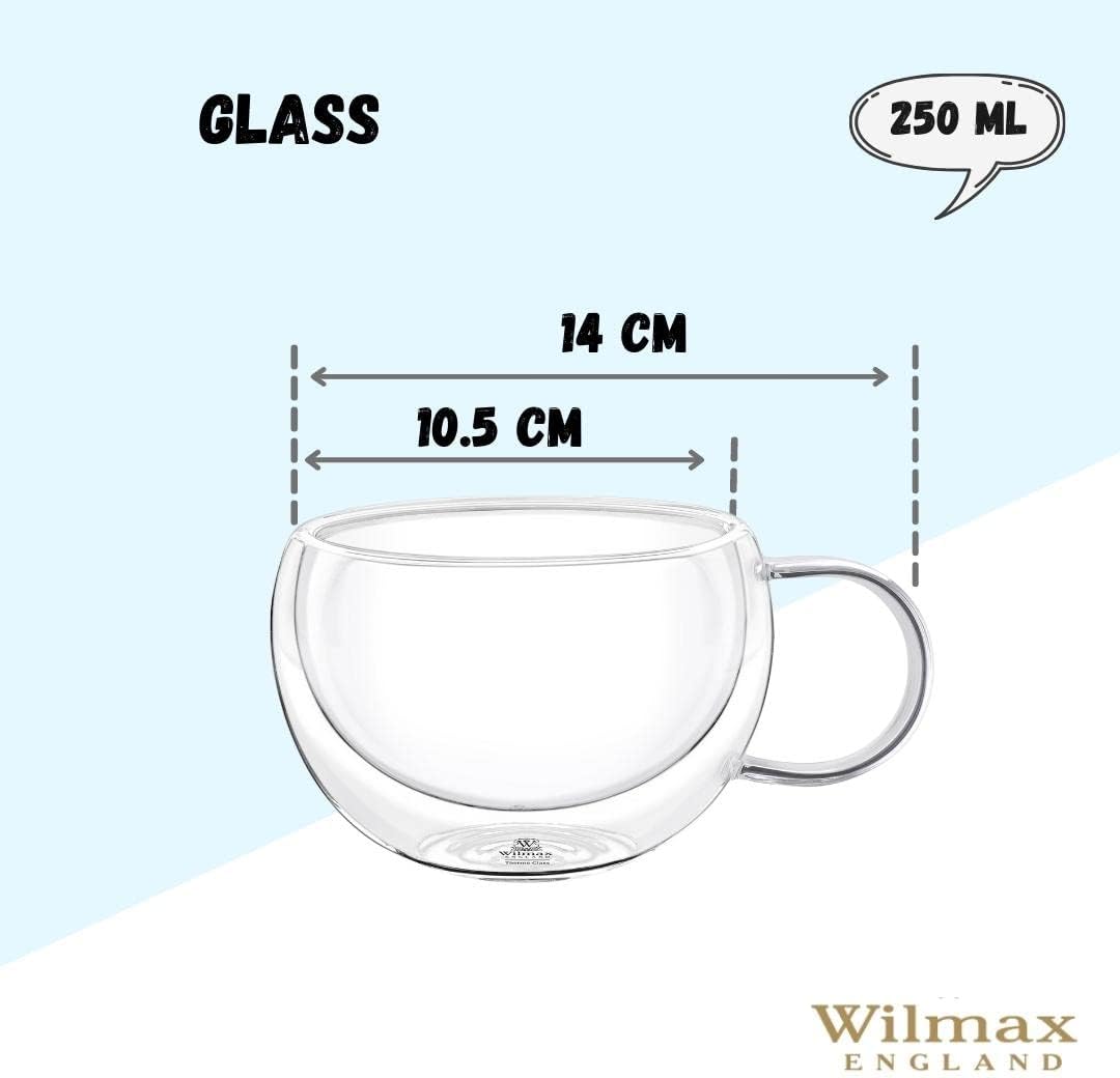 Wilmax Doppelwandige Glastasse 250 ml 2er Set WL-888768/A2
