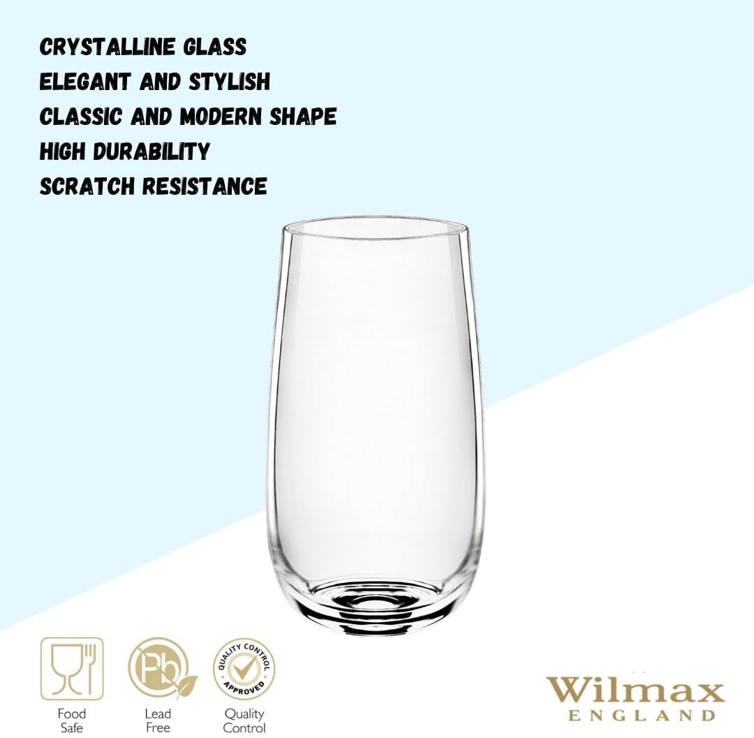 Wilmax Karaffe mit 6 Gläsern Kristallglas Set WL-888370/1C-888022/A6