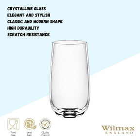 Wilmax Karaffe mit 6 Gläsern Kristallglas Set WL-888370/1C-888022/A6