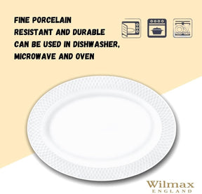 Wilmax Servierplatte oval 35x25 cm Weiß Porzellan WL-880103/1C