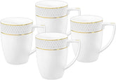 Wilmax Tasse 450 ml Weiß Goldrand Porzellan 4er Set WL-880102432/A4