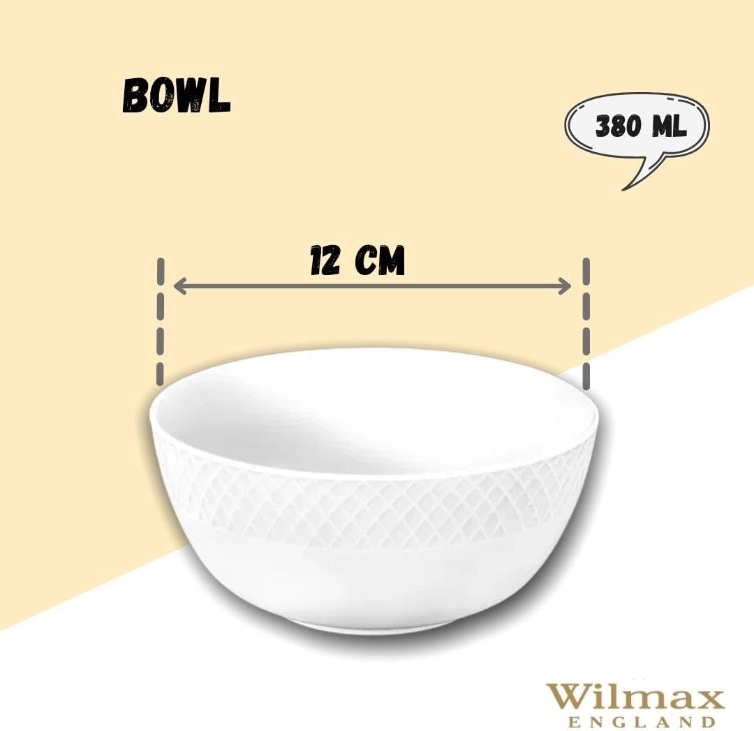 Wilmax Schale 12 cm 380 ml Weiß Porzellan WL-880113/A