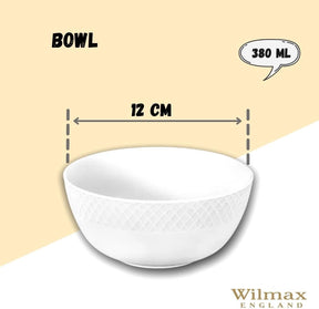 Wilmax Schale 12 cm Weiß Porzellan 6er Set WL-880113/A6