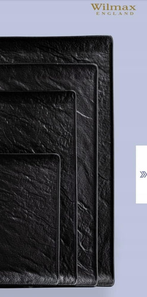 Wilmax Quadratische Platte SlateStone Schwarz 27 x 27 cm Porzellan WL-661107/A
