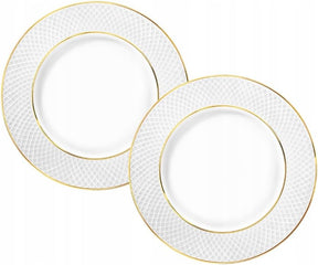 Wilmax Teller 18 cm Weiß Goldrand Porzellan 2er Set WL-880102101/A2